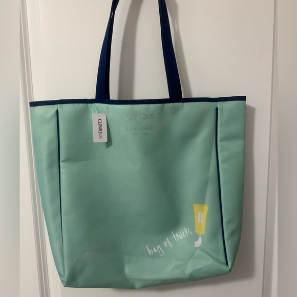 kate spade Handbags - NWT Kate Spade Clinique tote bag. Mint green w print inside